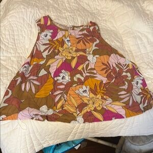 a.n.a Pink and Orange Floral Blouse Sleeveless
